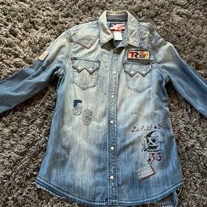 Men’s True Religion Vintage Denim Shirt (Size L)
